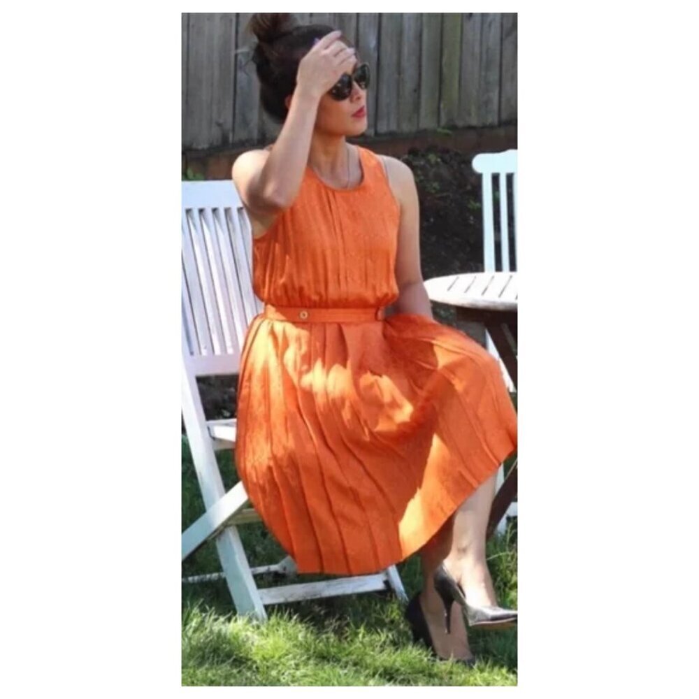 Anthropologie 100% Silk Grand Slam Jacquard Knit Tennis Racket Midi Dress Preppy